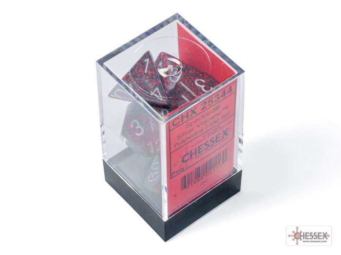 Speckled Silver Volcano Polyhedral 7-Dice Set - CHX25344